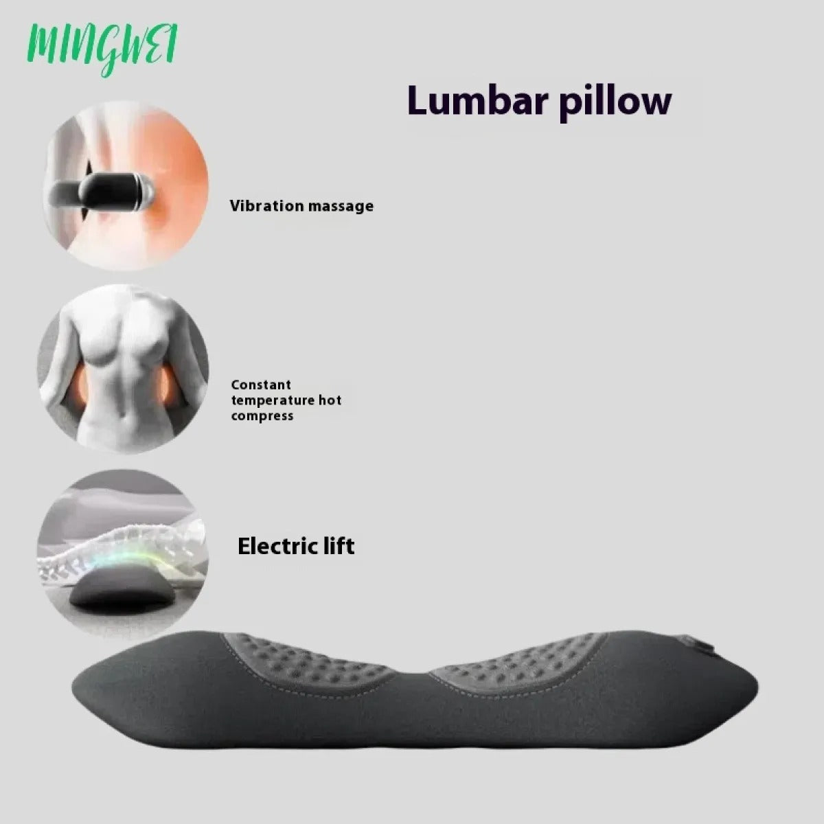 ThermoRelax – Almohada Lumbar con Calor y Masaje